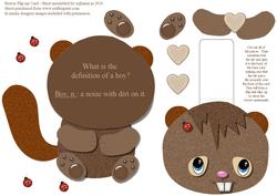 Beaver Flip-up Card