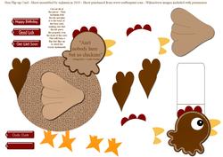 Hen Flip-up Card