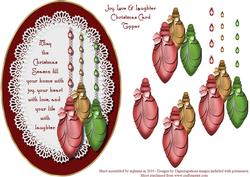 Joy, Love & Laughter Christmas Card Topper