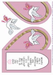Heart-fold Wedding Card Doves