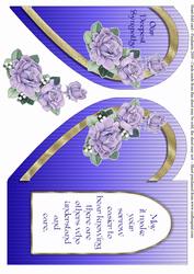 Heart-fold Sympathy Card Pearls and Flowers