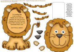 Lion Get Well Flip-up Card
