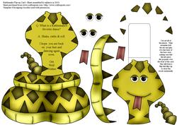 Rattlesnake Get Well Flip-up Card