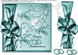 Happy Anniversaryt Card Topper - Teal