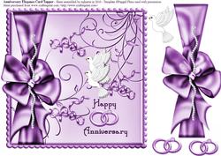 Happy Anniversaryt Card Topper - Purple 2
