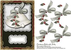 Christmas Bells with Holly Card Topper