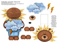 Weather Bear - Sun & Rain Flip-up Card