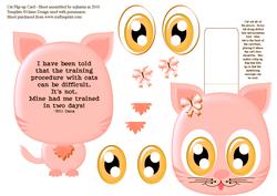 Cat Flip-up Card - Pink