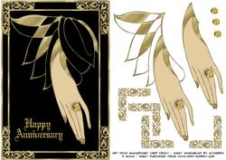 Art Deco Golden Anniversary Card Front