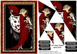 Art Deco Couple Card Front