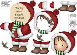 Snowsuit Girl Flip-up Card