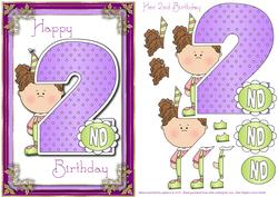 Her 2nd Birthday Card Topper