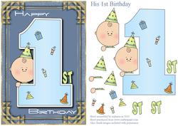 His 1st Birthday Card Topper