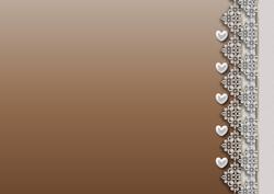 Brown Hearts & Lace Backing Paper