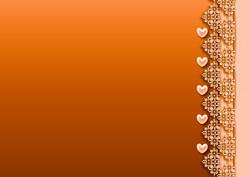 Burnt Orange Hearts & Lace Backing Paper
