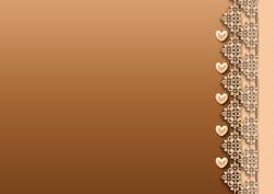 Caramel Hearts & Lace Backing Paper