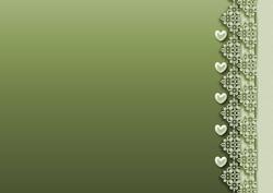 Green Hearts & Lace Backing Paper