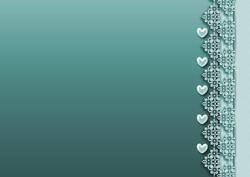 Teal Hearts & Lace Backing Paper
