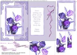 Purple Tulip Pyramid Foldback Card