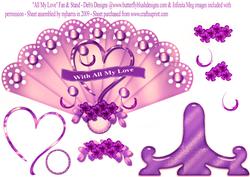 Pink & Lavender All My Love Fan & Stand