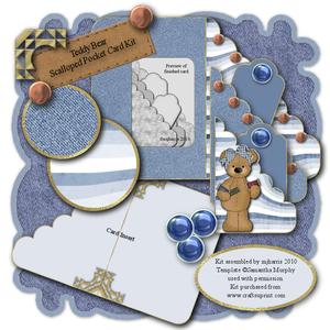 Teddy Bear Scalloped Pocket Card Kit