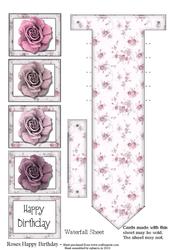 Waterfall Roses Happy Birthday