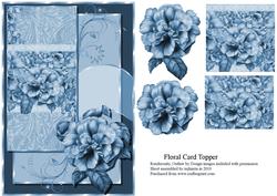 Shades of Blue Floral Card Topper
