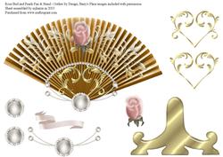 Rose Bud and Pearls Fan