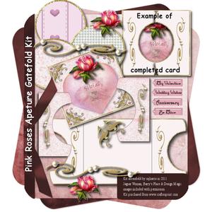 Pink Roses Apeture Gatefold Card Kit