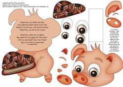 Valentine Pig Flip-up Card