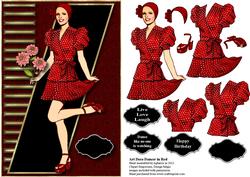 Art Deco Dancer in Red