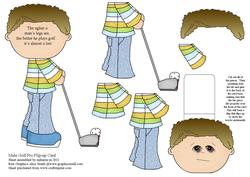 Male Golf Pro Flip-up Card