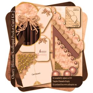 Cherry Blossom Scalloped Pocket Card Kit 2