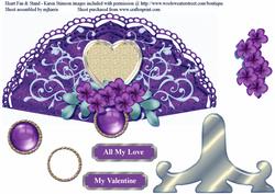 Flowers & Heart Fan & Stand