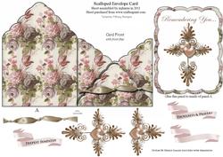 Sympathy Cross Scalloped Envelope Card