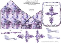 Sympathy Cross Scalloped Envelope Card 2