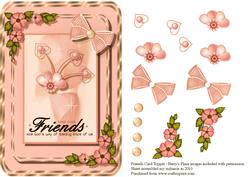 Friends Card Front in Pink