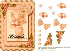 Friends Card Front in Peach
