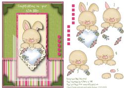 Bunny New Baby Card Front