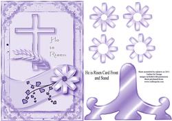 He is Risen Card Front & Stand in Lavender
