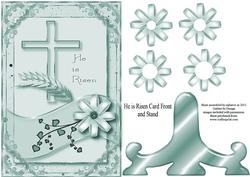 He is Risen Card Front & Stand in Aqua