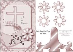 He is Risen Card Front & Stand in Mauve