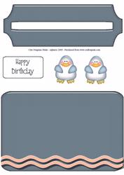 Cute Blue Penguines Penny Slider
