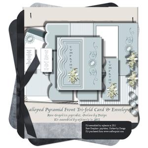Scalloped Pyramid Front Tri-fold Sympathy Card & Envelope 2
