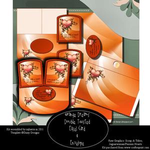 Orange Dreams Double Twisted Easel Card & Envelope