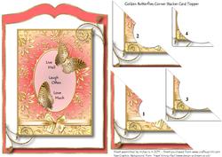 Golden Butterflies Half-circle Pyramid Stacker Card Topper