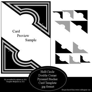 Half-circle Double Corner Pyramid Stacker Topper Template