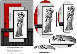 Victorian Elegance in Red & Black Topper