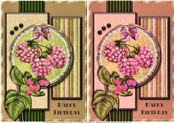2 Raspberry Birthday Card Toppers