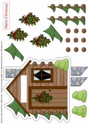 Christmas Cabin in the Woods Topper